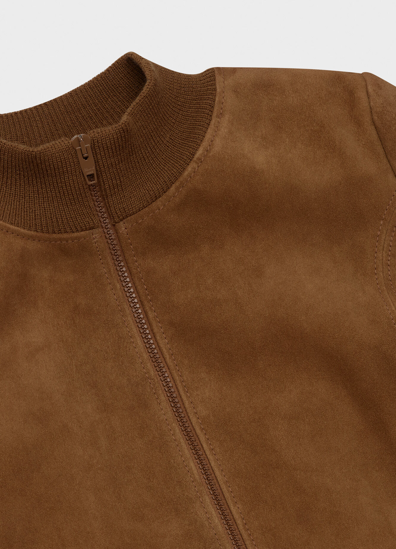 Celine Rectangle Blouson In Suede In Brown