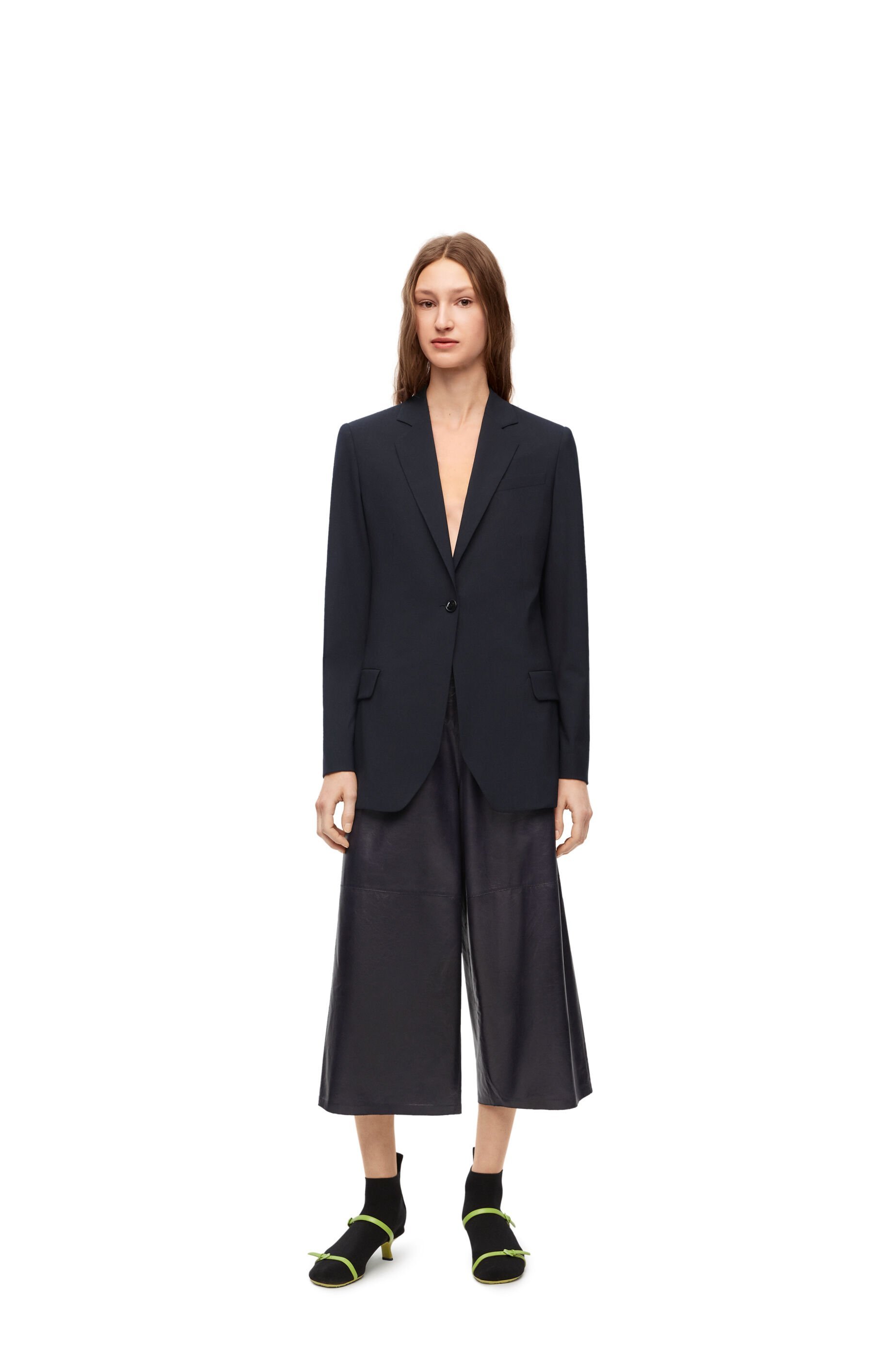 Loewe Wool Single-breasted Suit Coat In Blue