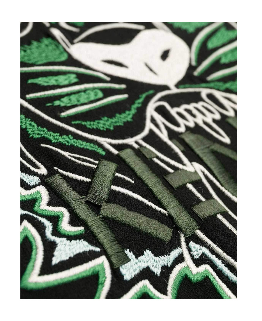 Kenzo Tiger-embroidered T-shirt Dress In Black