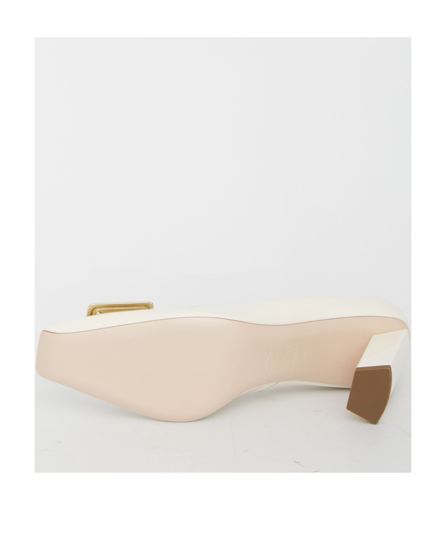 ROGER VIVIER BELLE VIVIER METAL BUCKLE PUMPS IN PATENT LEATHER