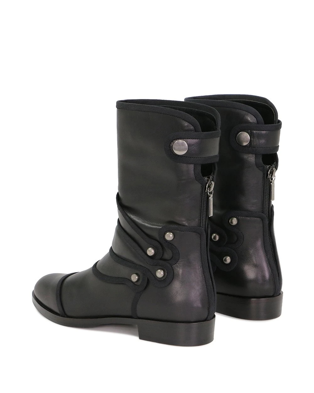 Dolce & Gabbana Zipper Details And Ankle Boots In Black