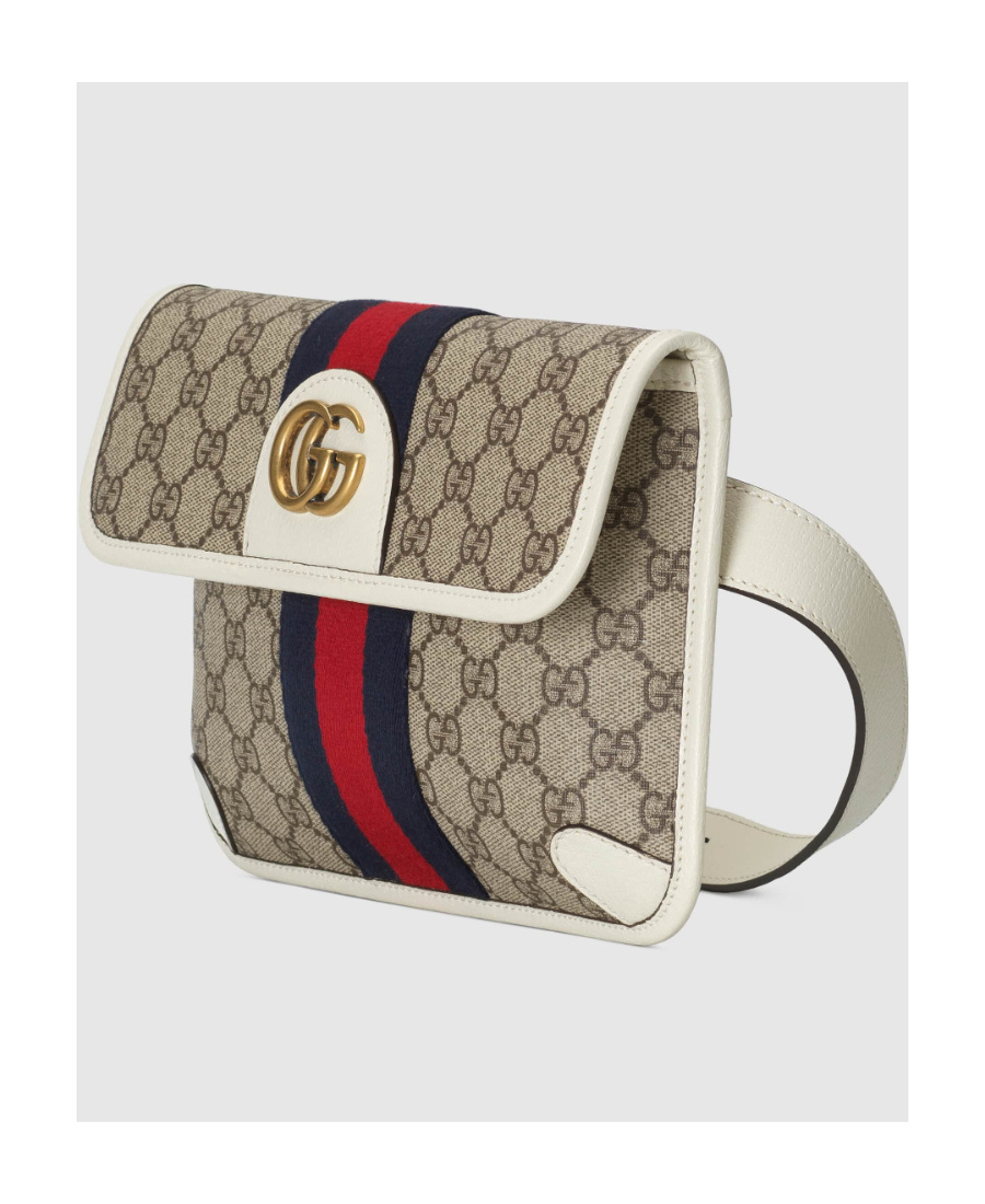 Shop Gucci Gg-canvas Belt Bag In Nude