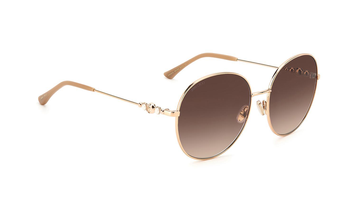 Jimmy Choo Logo Sunglasses In Brown