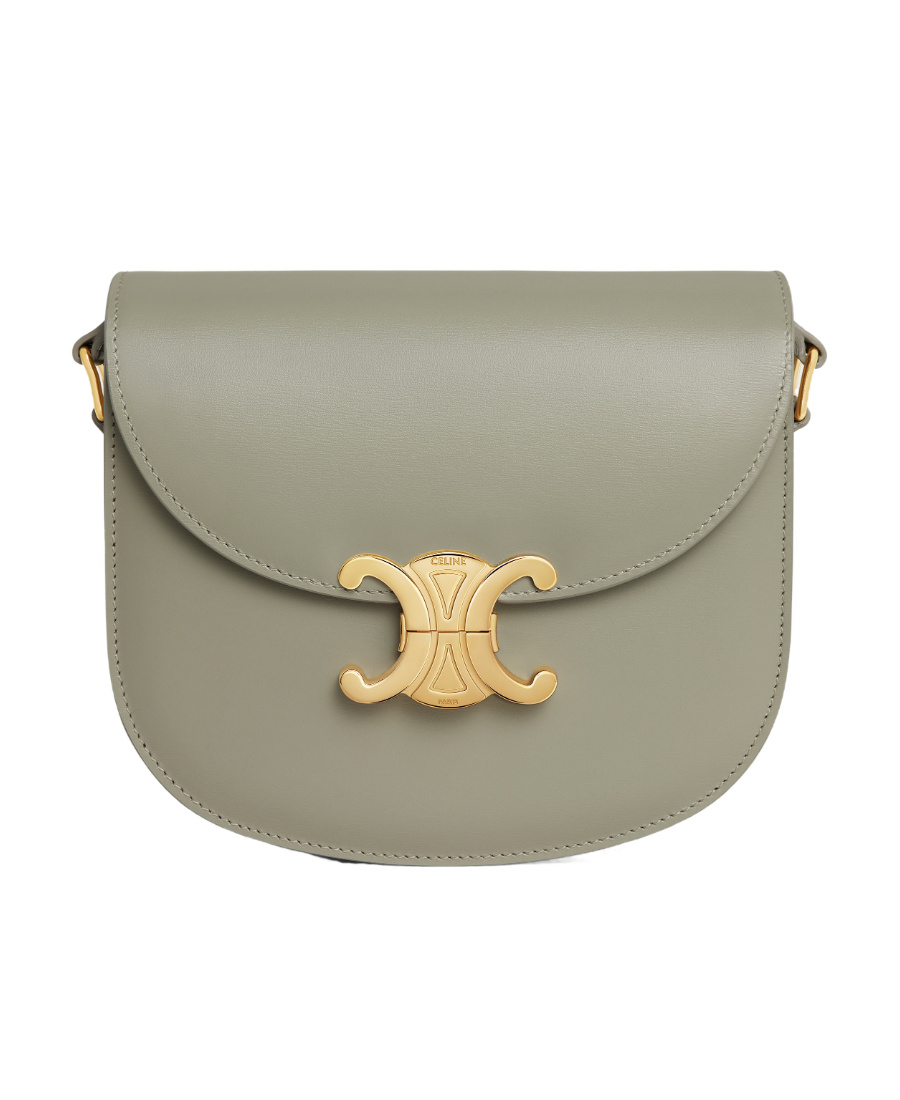 Celine Besace Clea Flip Shoulder Bag In Green