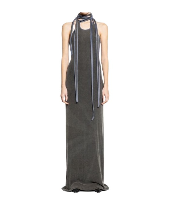 Y/project Gray Multiscarf Maxi Dress In Black