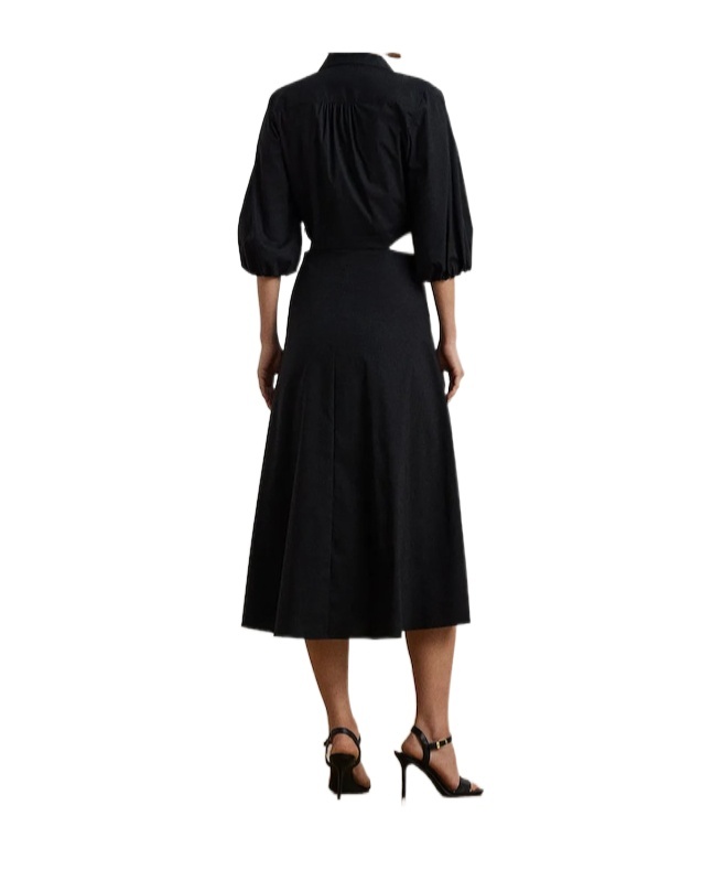 Ralph Lauren Bubble Sleeve Shirtdress In Black