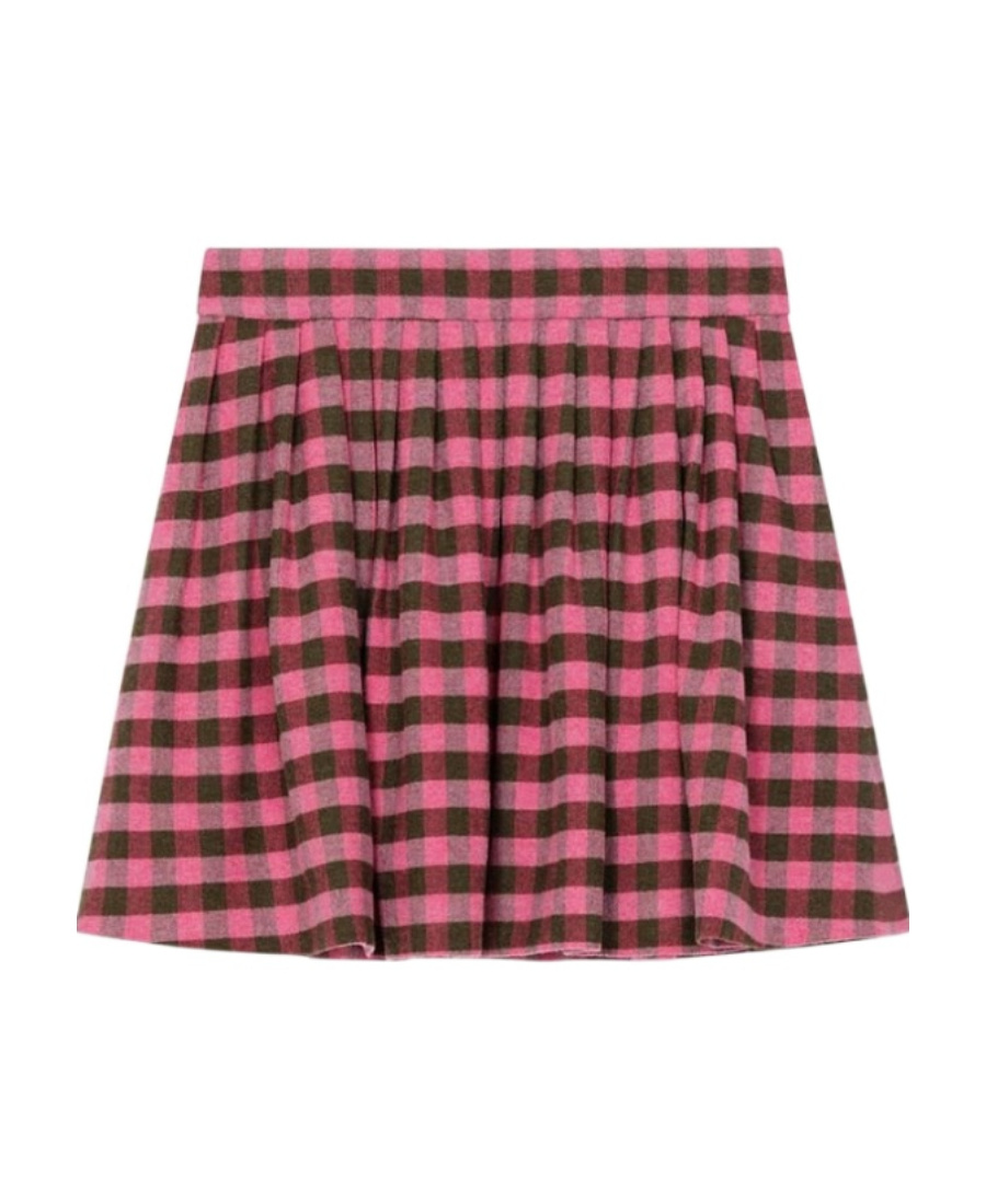 Kenzo Flared Gingham Mini Skirt In Pink