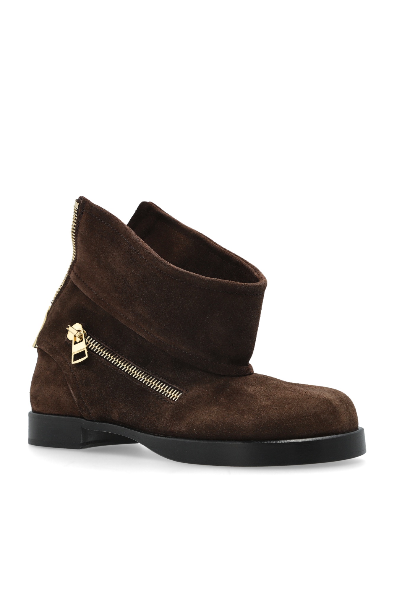 Jw Anderson Round Toe Ankle Boots In Brown