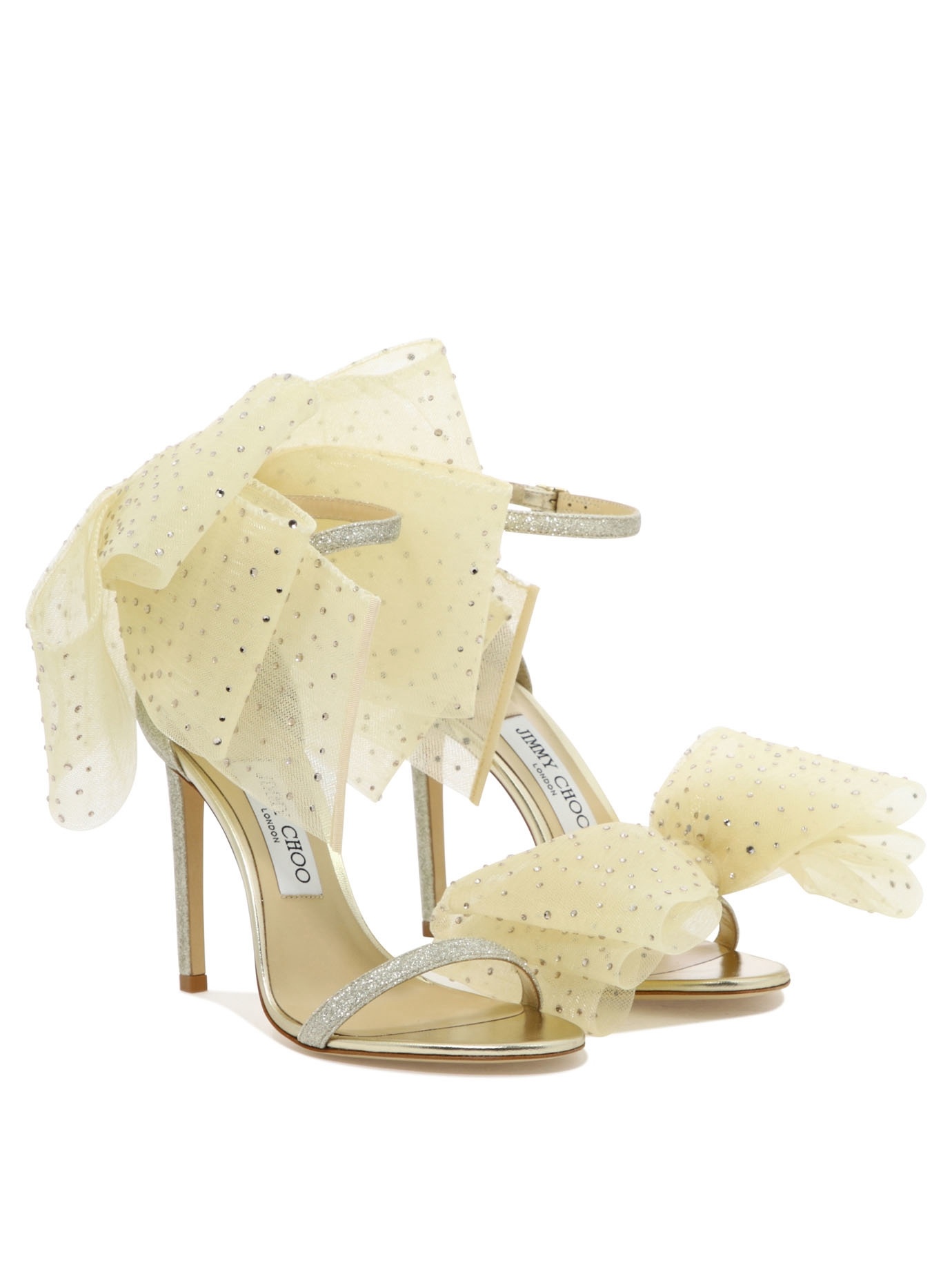 Jimmy Choo Aveline Bow Detail Heeled Sandals In Nude
