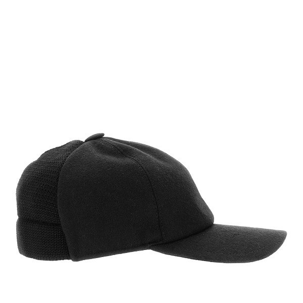 Emporio Armani Clotch And Knit Baseball Cap In Black