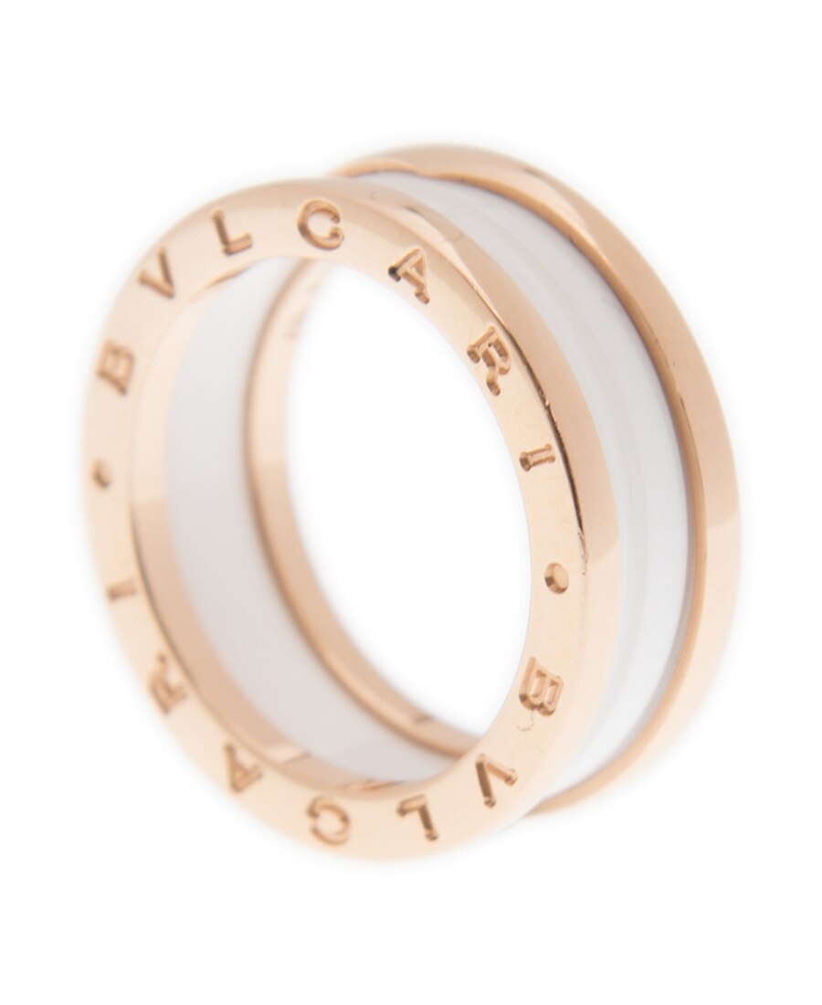 Bvlgari New Bulgari Bulgari Ring An855964 18kt Rose Gold White In Yellow