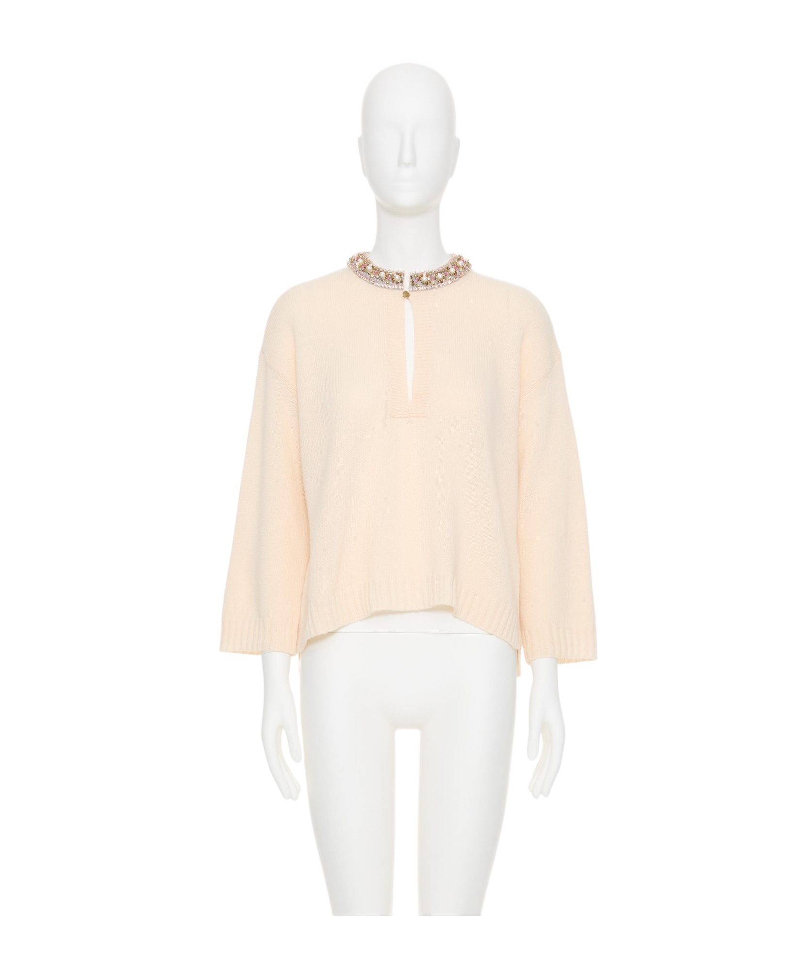 Valentino Garavani Women Cream Wool Sweater In White