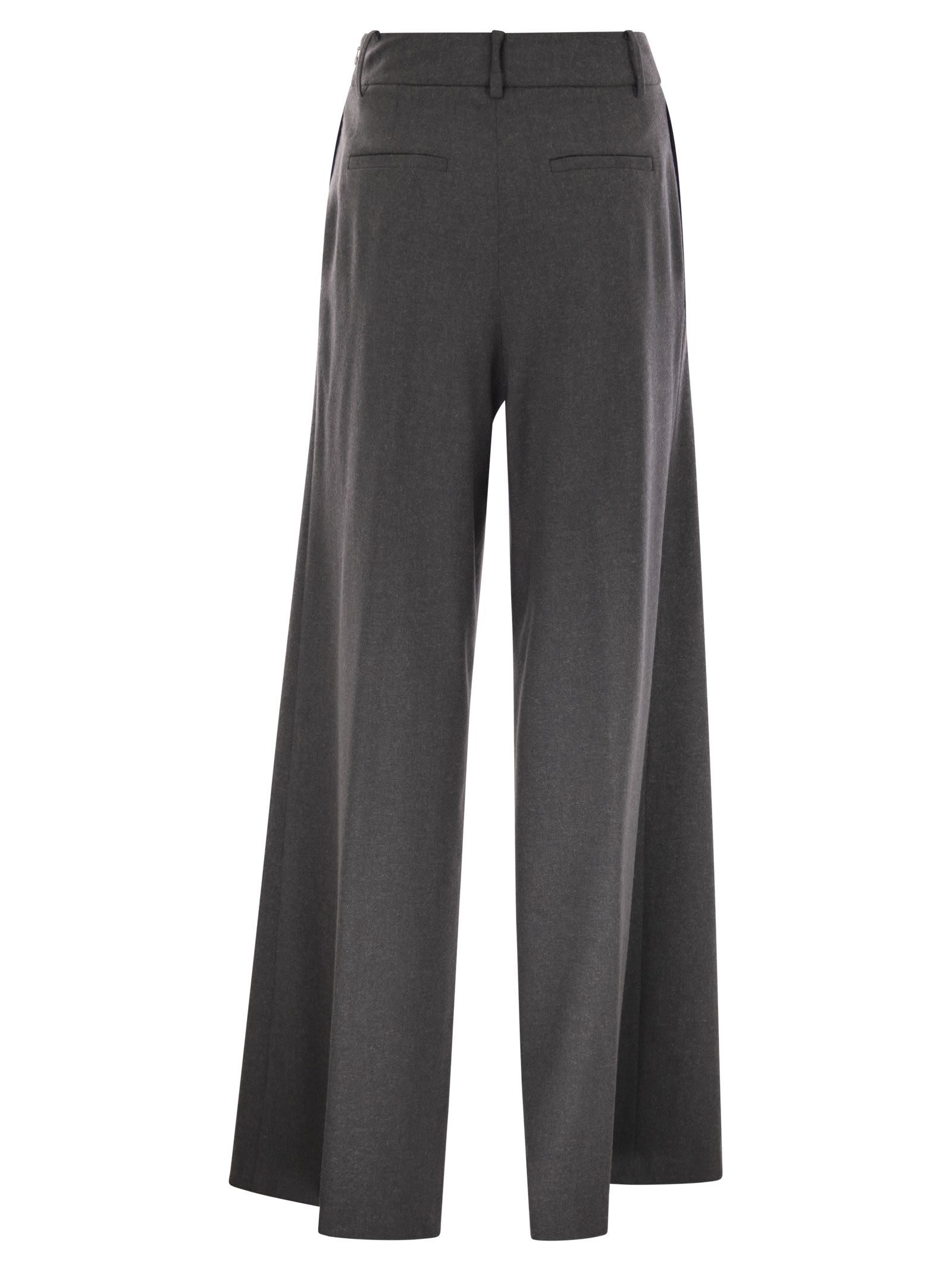 Herno Resort Trousers In Melange Fabric In Black