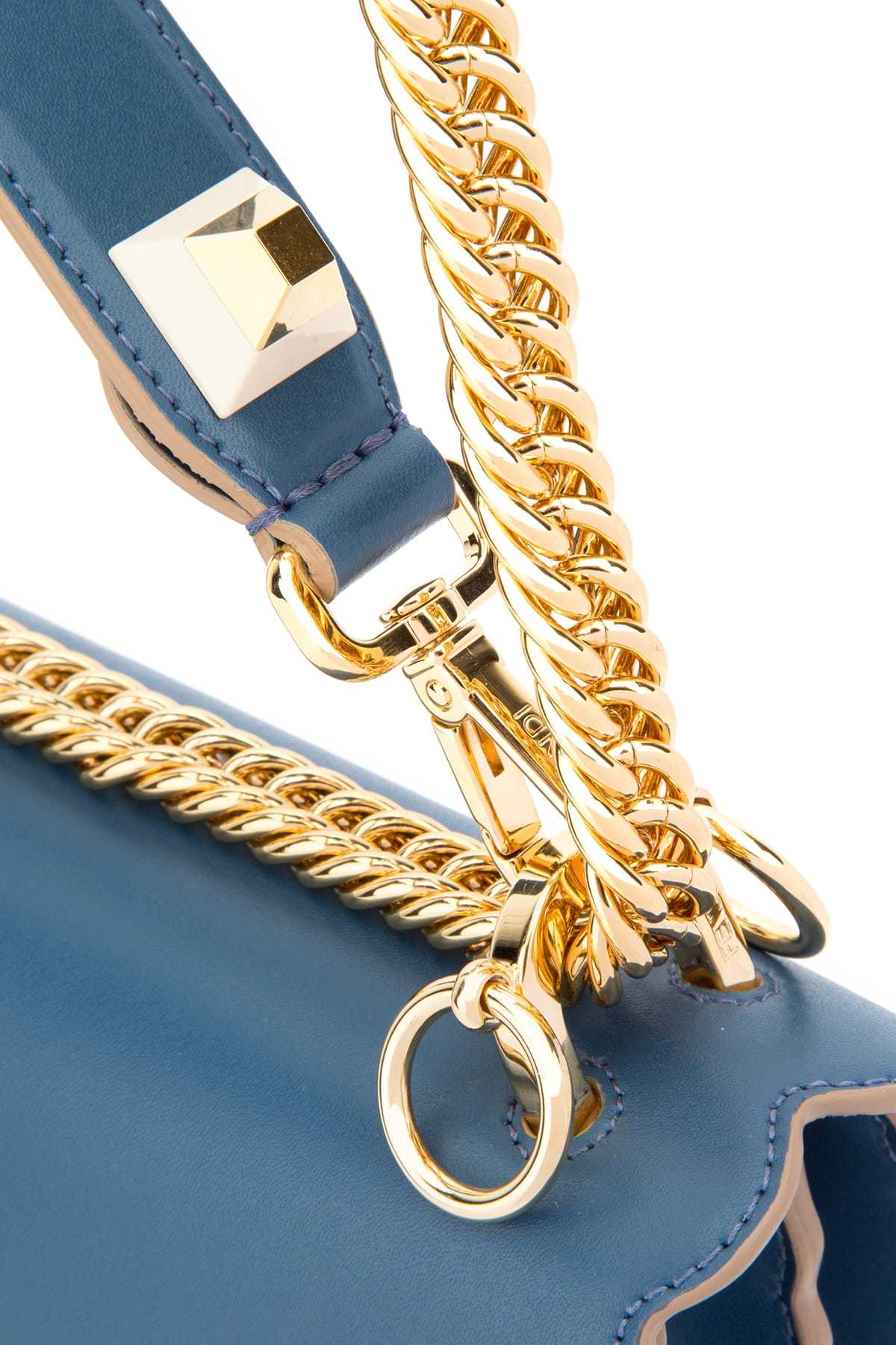 Fendi Kan I Scallop-edged Handbag In Blue
