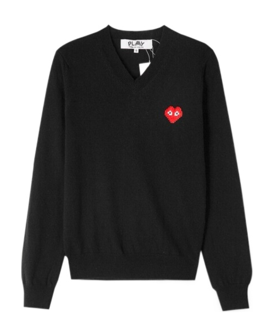Comme Des Garçons Play Maglia Scollo A V Logo
