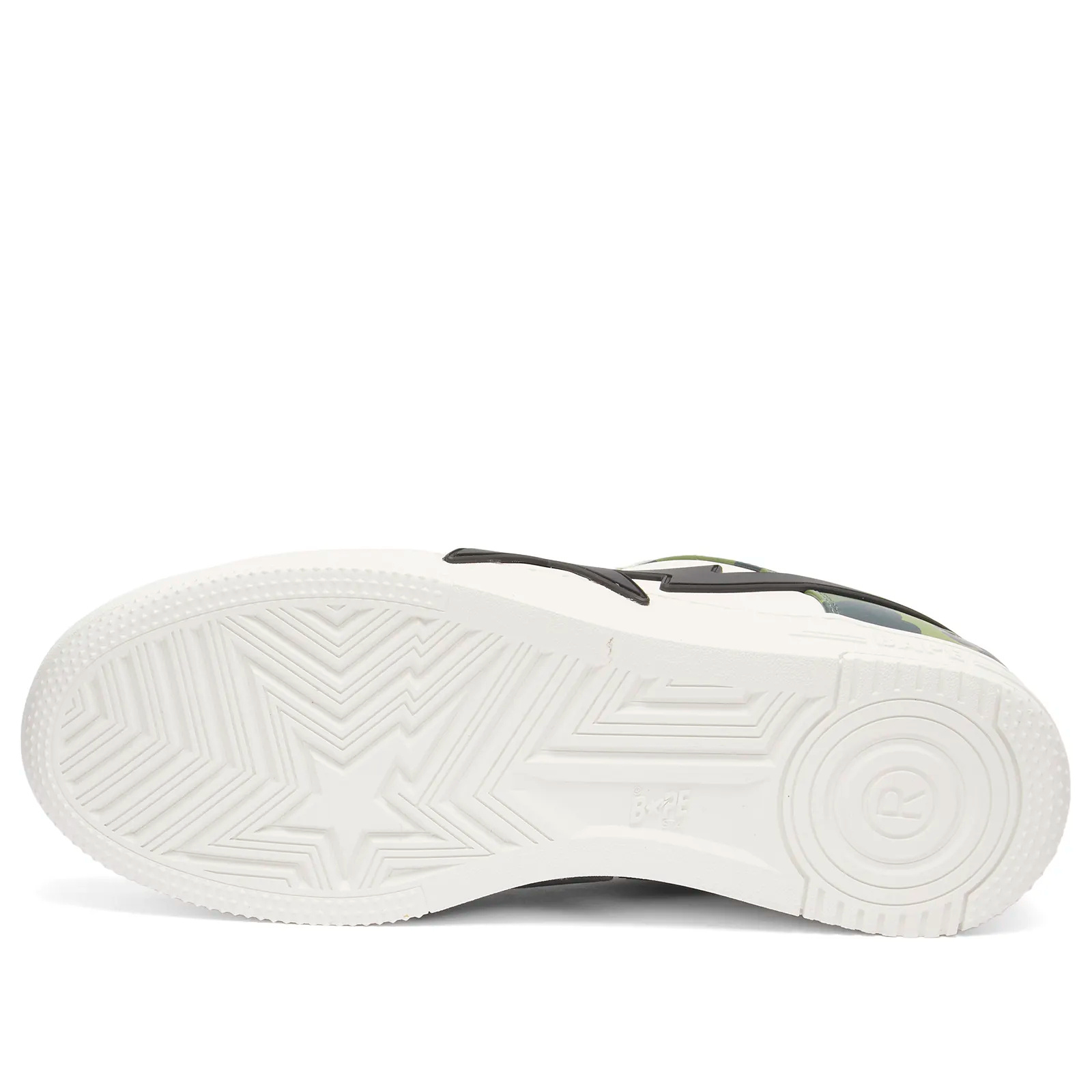 A Bathing Ape Round Toe Sneakers In Green