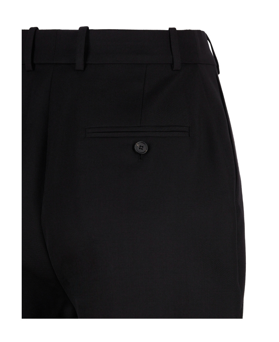 Alexander Mcqueen Womens Black Pressed-crease Buttoned-pocket Regular-fit Straight-leg Wool Trousers In Black