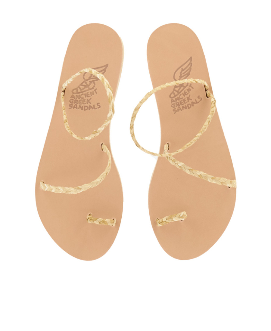 Ancient Greek Sandals Logo Flat Sandals In Nude