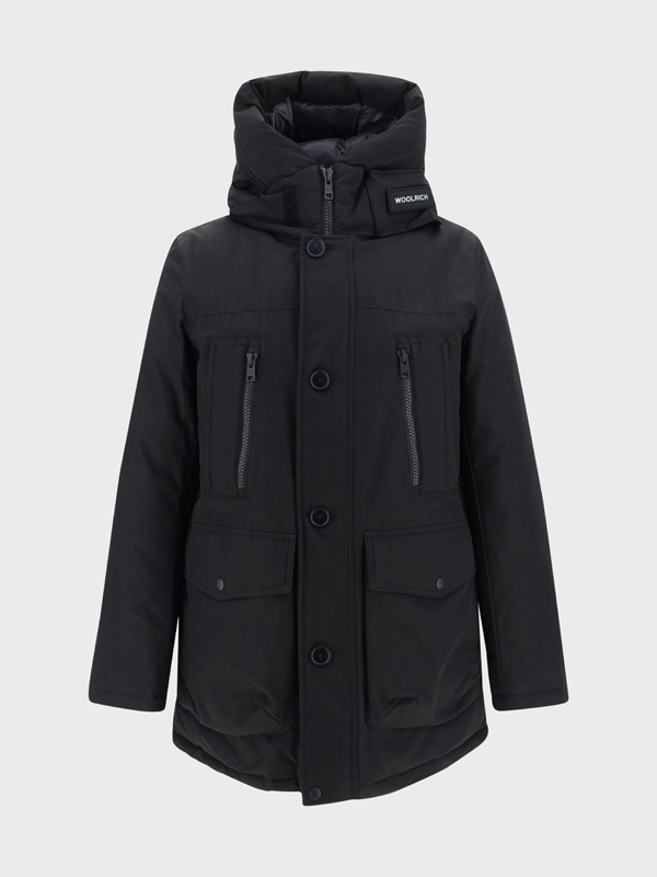 Woolrich Padded Parka With Pockets In Black
