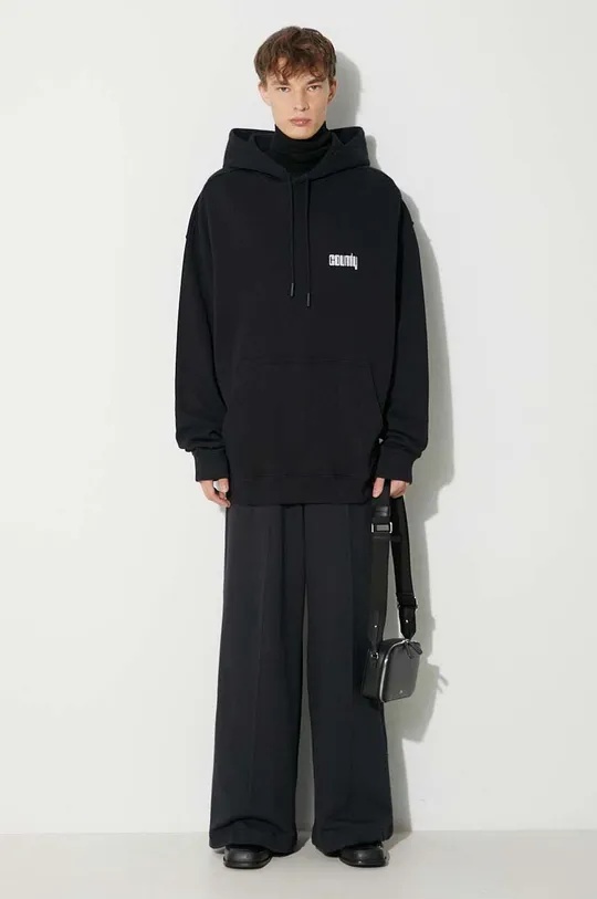 Marcelo Burlon County Of Milan Long-sleeved Hooded Sweater In Black