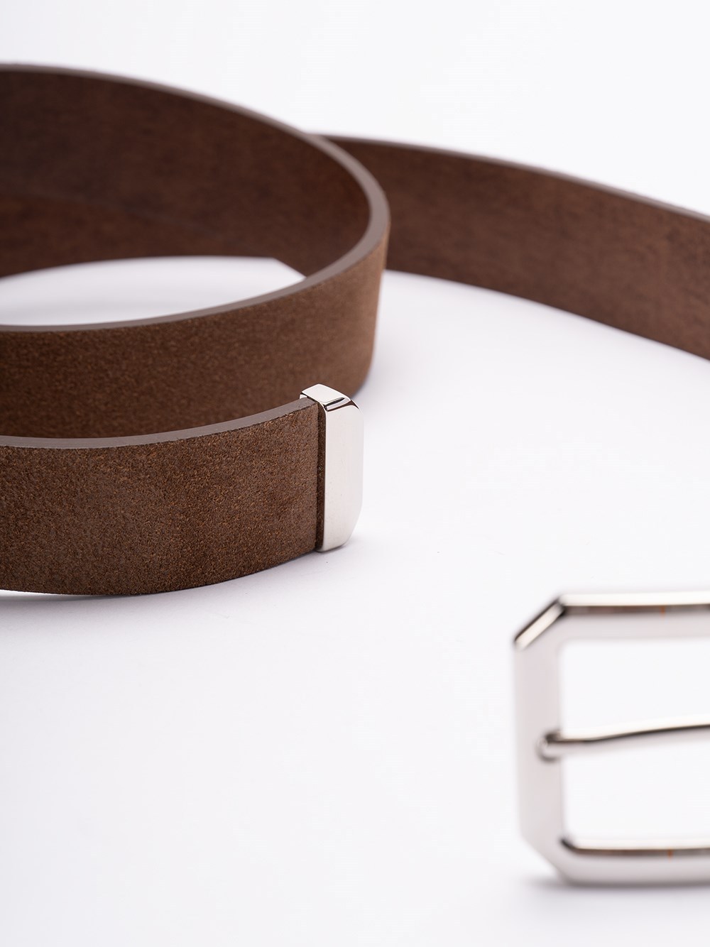 Brunello Cucinelli Suede Buckle Belt In Brown