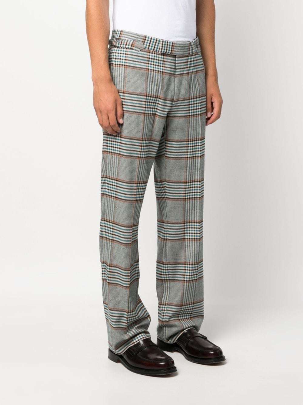 Vivienne Westwood Plaid Check Straight Leg Trousers In Gray