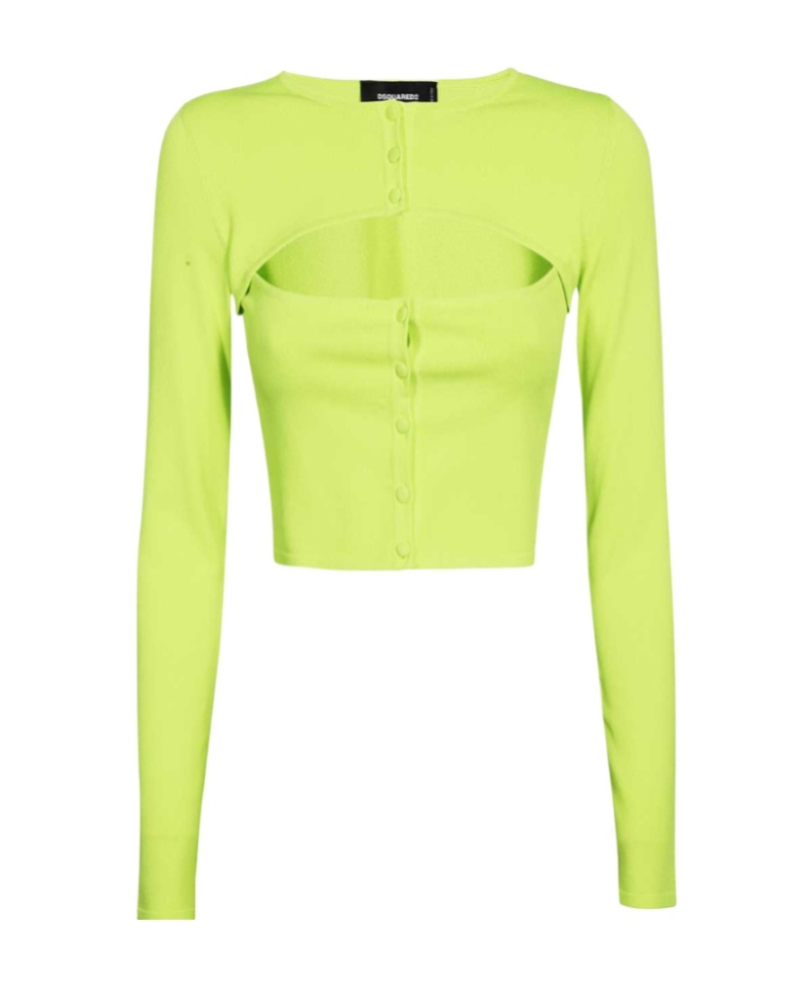 Dsquared2 Round Collar And Long-sleeved T-shirt In Yellow