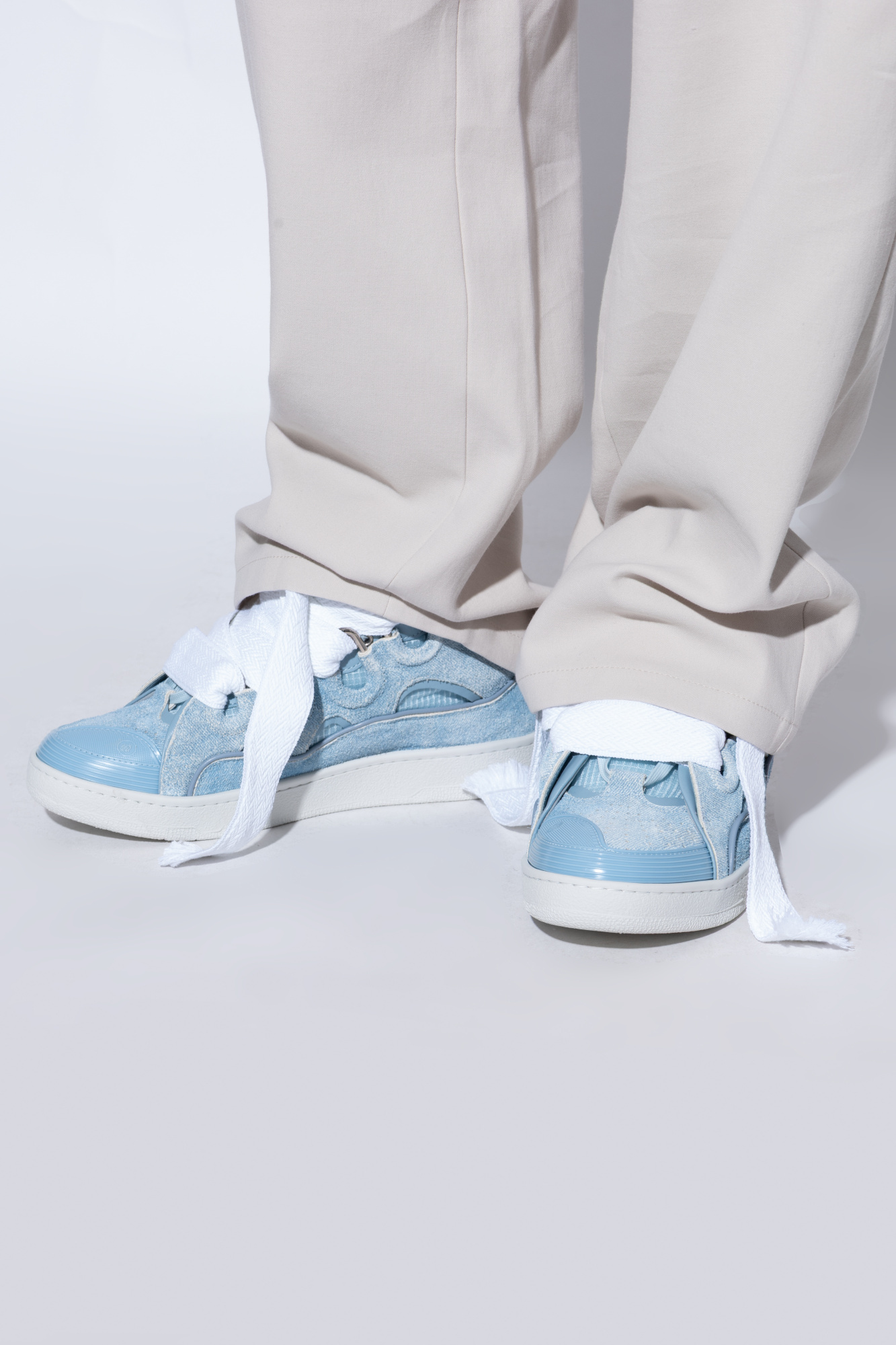 Lanvin Curb Denim Sneakers
