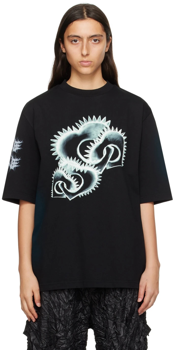 We11 Done Graphic-print Cotton T-shirt In Black