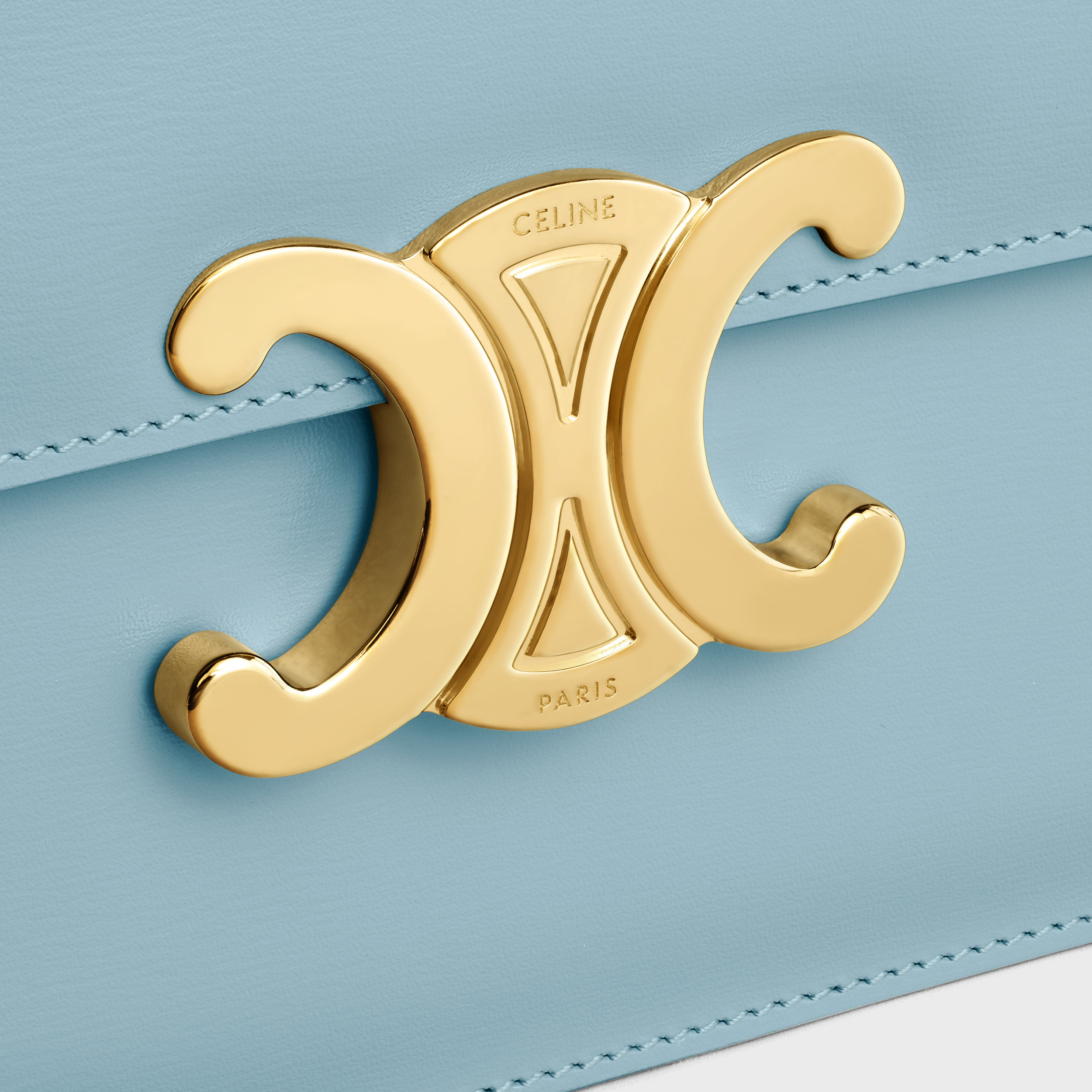 Celine Soir Triomphe Bright Face Handbag In Blue