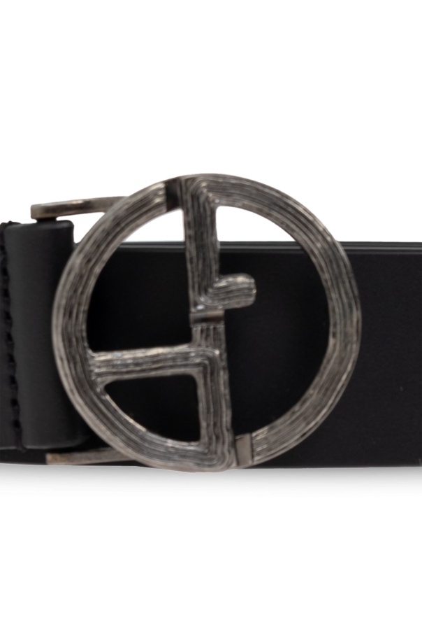 Giorgio Armani Logo Belt In Black