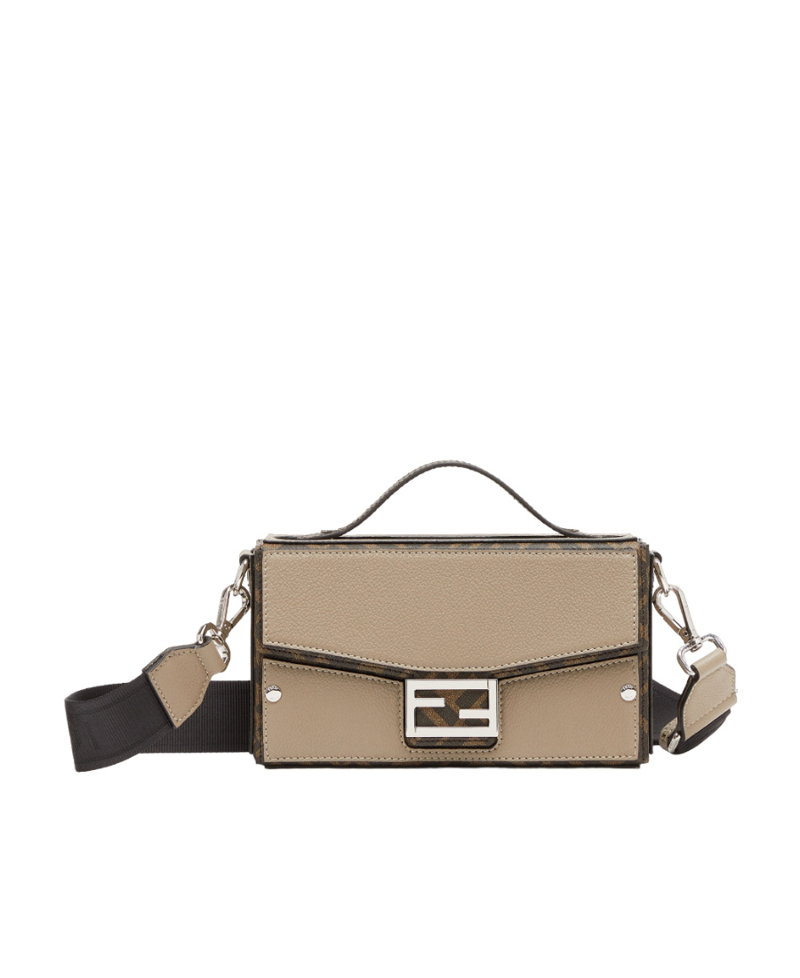 Fendi Ff Soft Trunk Baguette In Nude