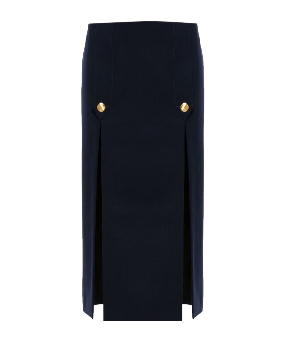 Chloé Side-slits Midi Skirt In Black