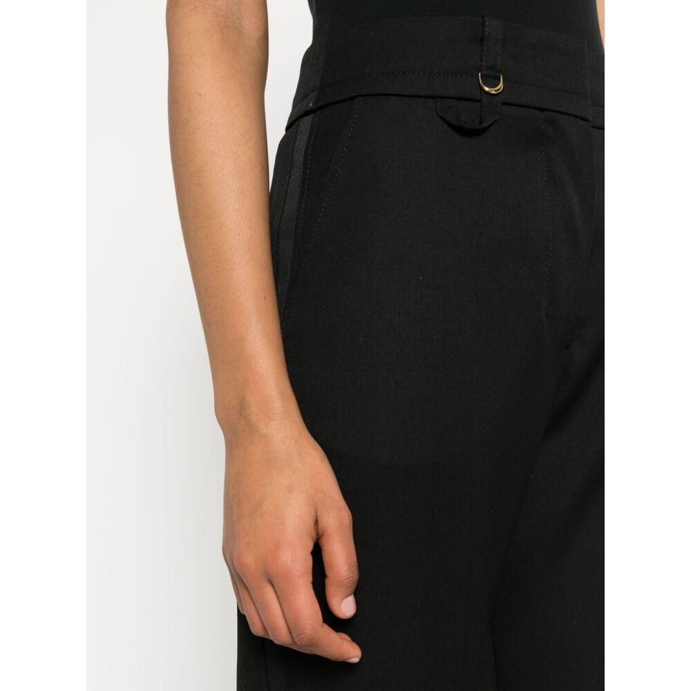 Jacquemus Straight Leg Trousers Split Ankles In Black