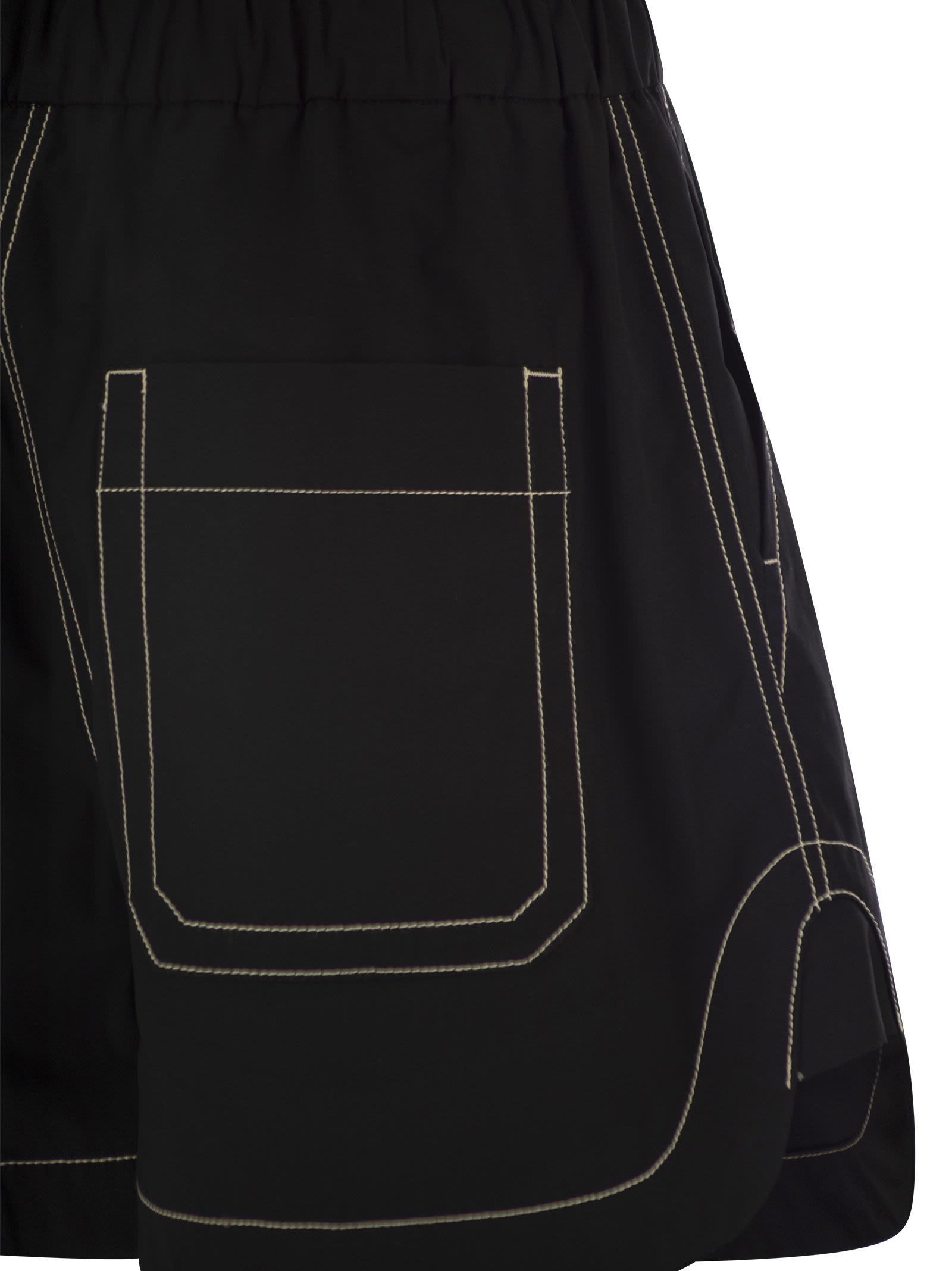 Sportmax Elastic Waist Shorts In Black
