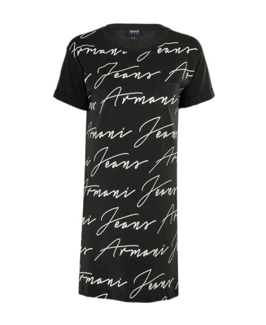 Armani Jeans Letter Printed Pattern Short-sleeved T-shirt In Black
