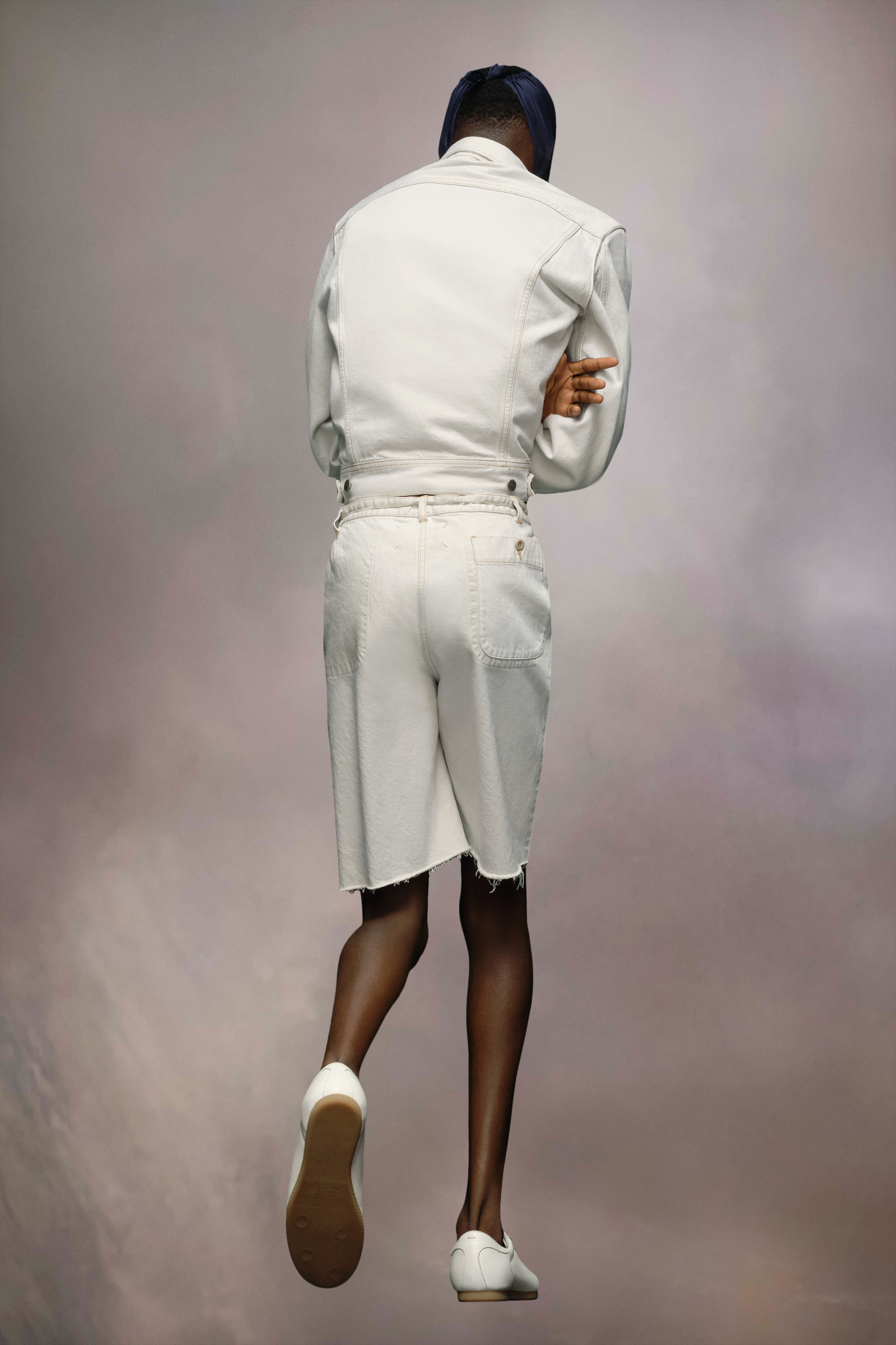 Maison Margiela Cotton Denim Shorts In White