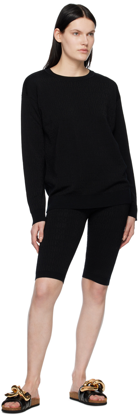 Moschino Jacquard Leggings In Black