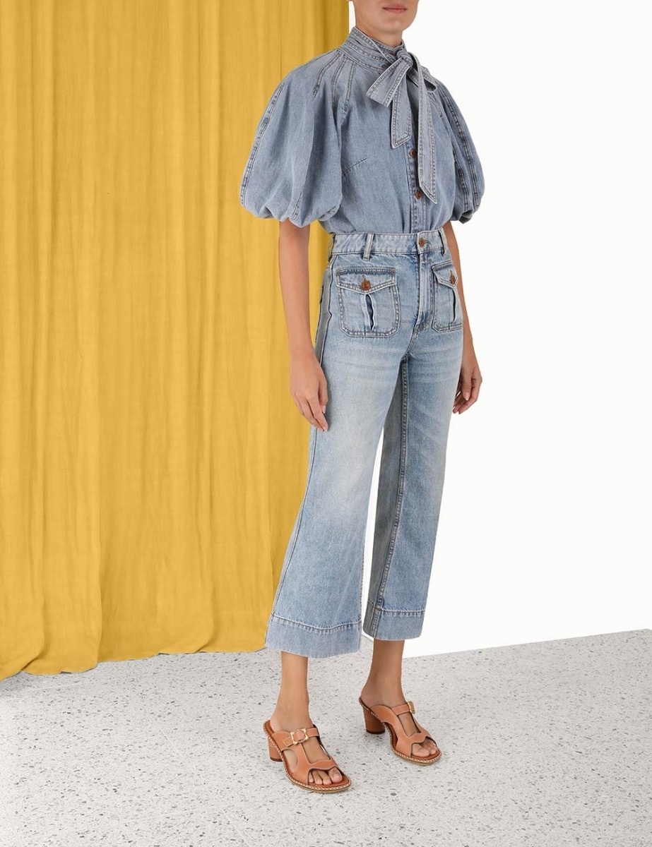 Zimmermann Flared Jeans In Gray