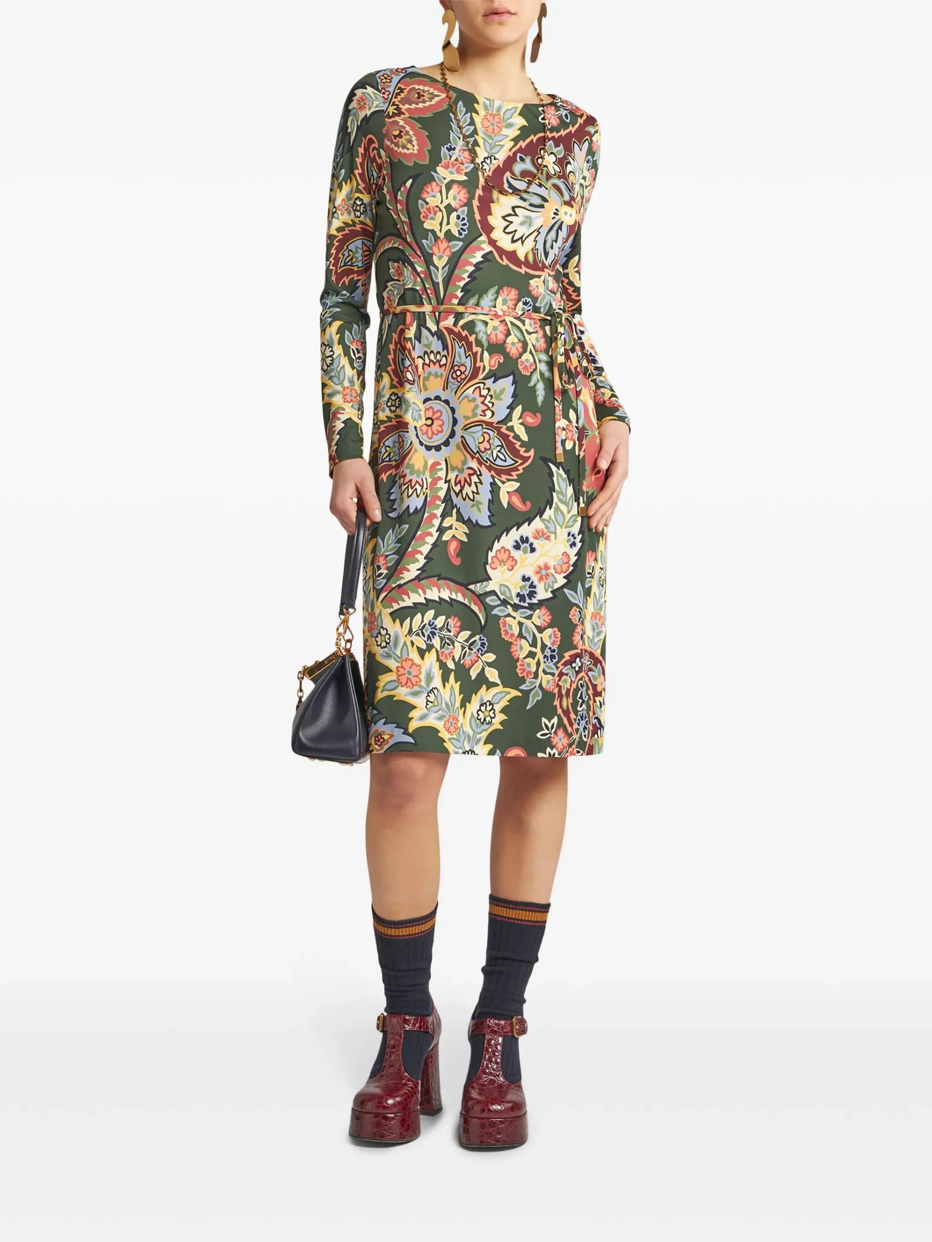 Etro Multicolor Abstract Pattern Dress In Multicolor