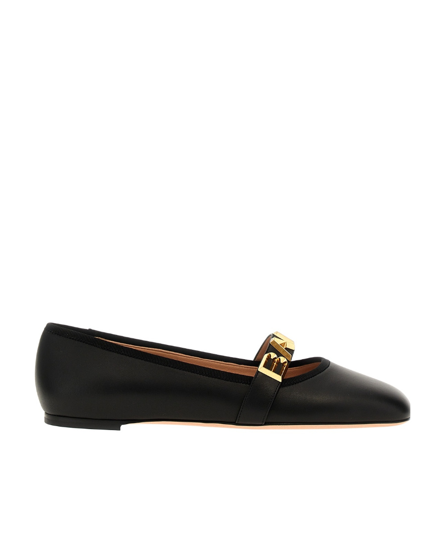 Bally Balby Leather Ballerina Shoes In Black