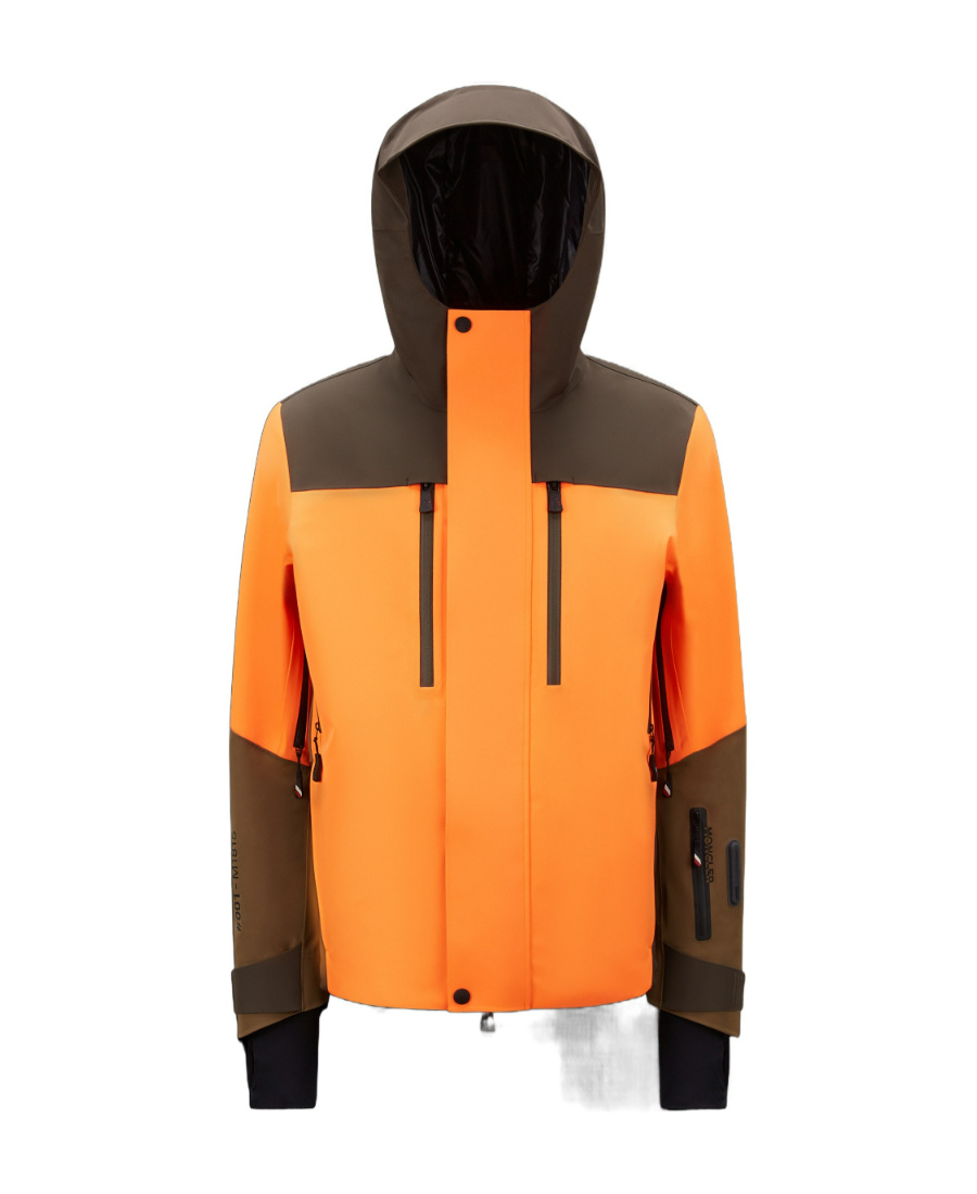 Moncler Cerniat Ski Jacket Multicolour In Orange