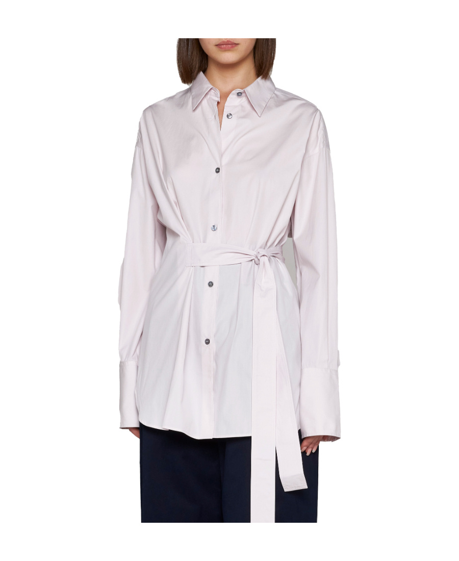 Studio Nicholson Long-sleeved Belt Shirt In White