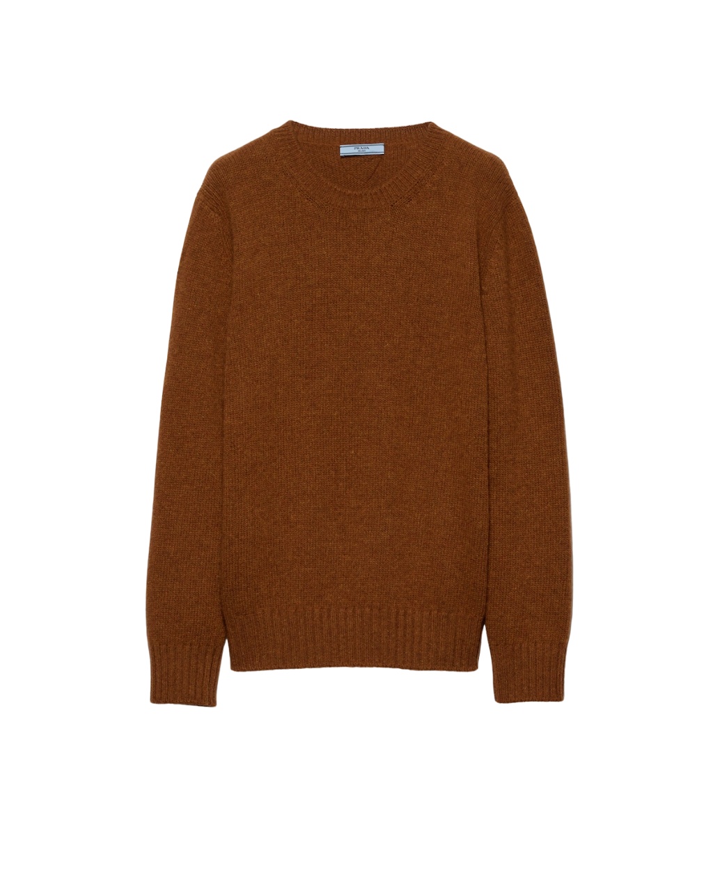 Prada Rundhalspullover Aus Wolle Und Kaschmir In Brown