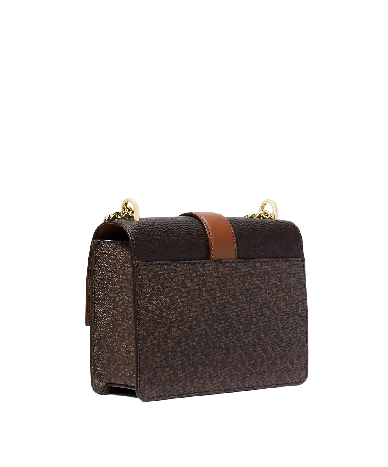 Michael Kors Greenwich Small Color-block Signature Logo Crossbody Bag In Brownmulti
