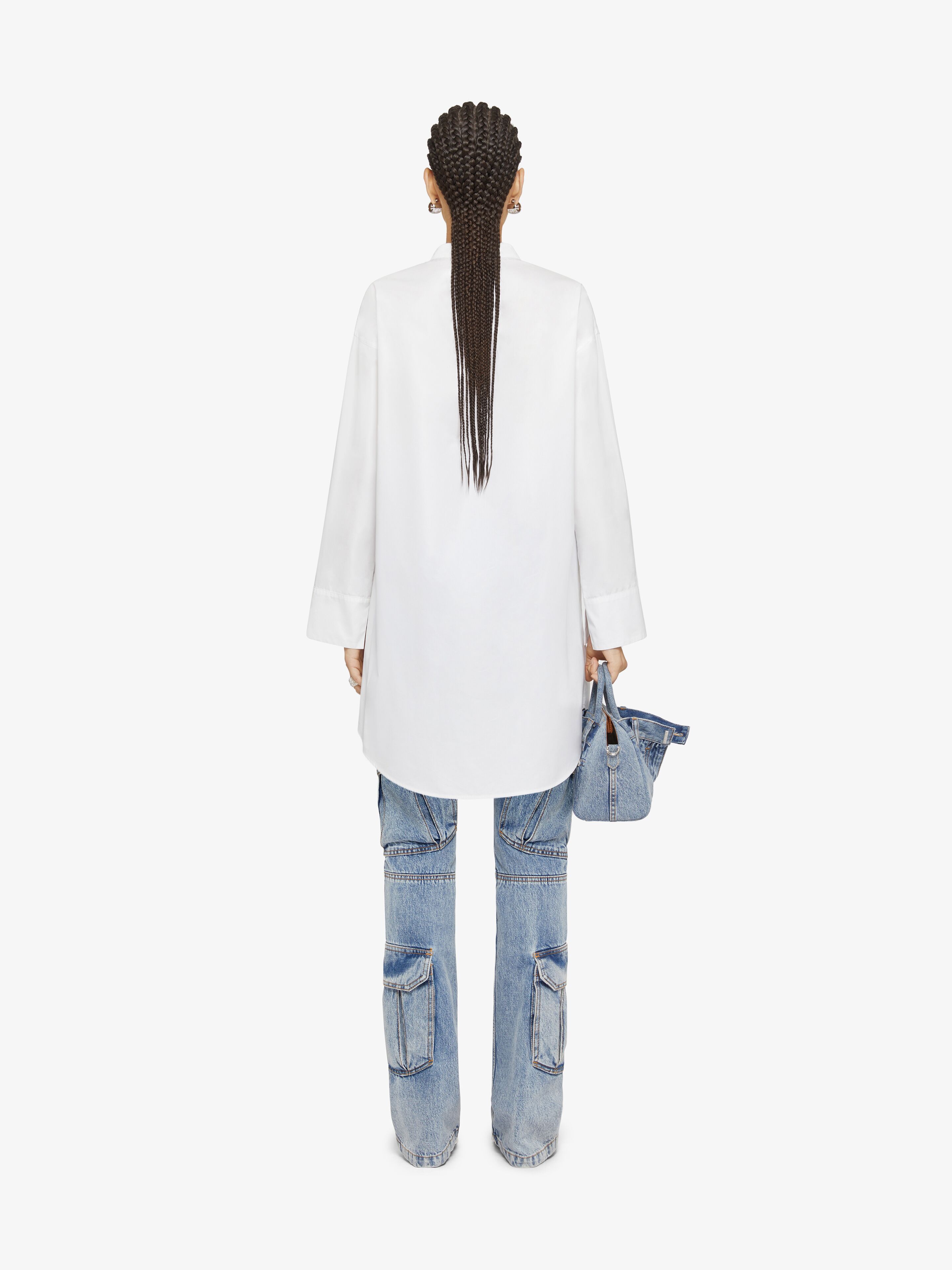 Givenchy Stand-up Collar Shirt Minidress In White