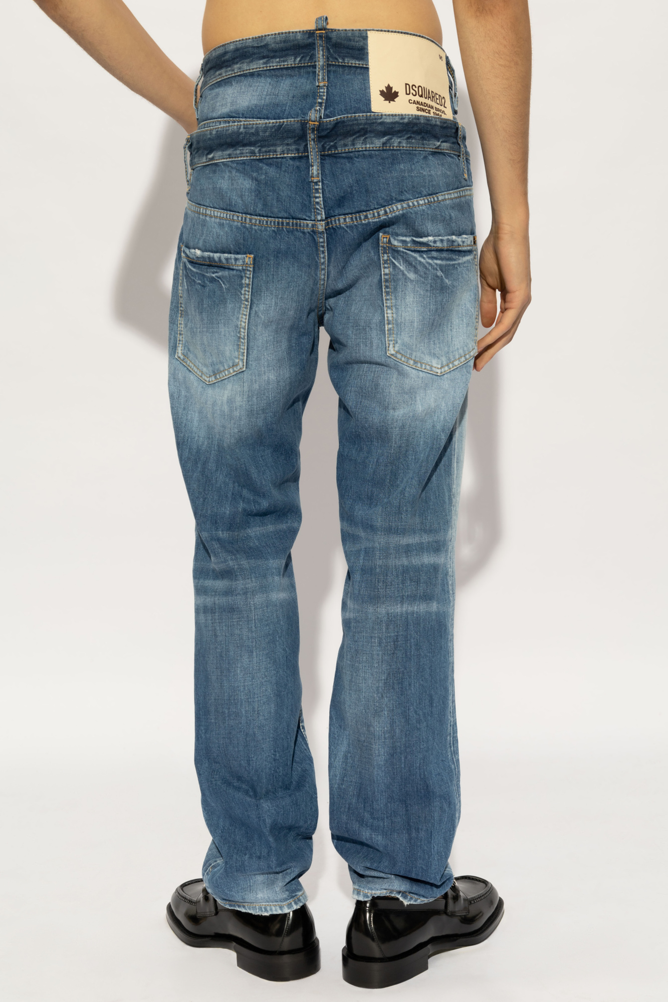 Dsquared2 Layered-effect Straight-leg Jeans In Blue