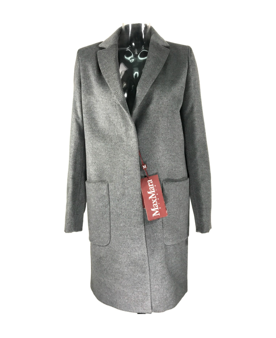 Max Mara Lapel Long-sleeved Coat In Gray