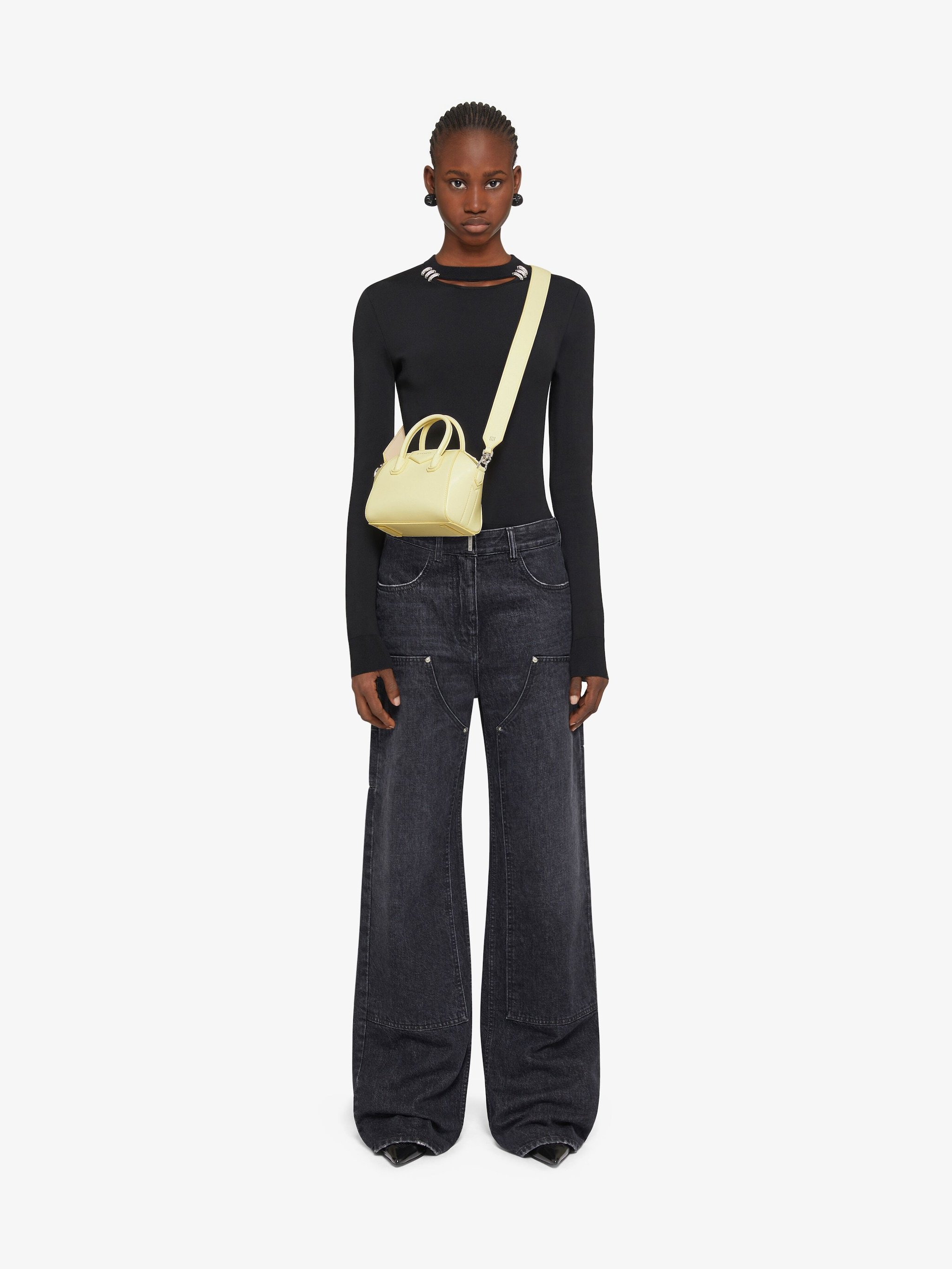 Givenchy Antigona Toy Bag In Soft Yellow And Natural Beige Box Leather In Nude