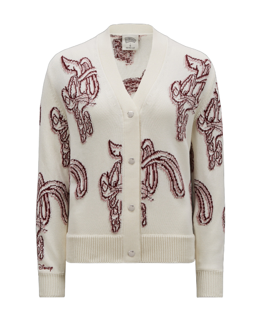 Moncler Roger Rabbit-intarsia Cotton Cardigan In White